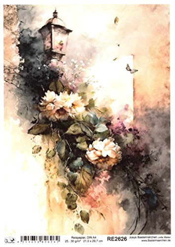 Josys Bastelmärchen Reispapier A4 Strohseide Decoupage Vintage Blumen Straße Haus RE2626 Josys Bastelmärchen Reispapier A4 Strohseide Decoupage Vintage Blumen Straße Haus RE2626 von Josys Bastelmärchen