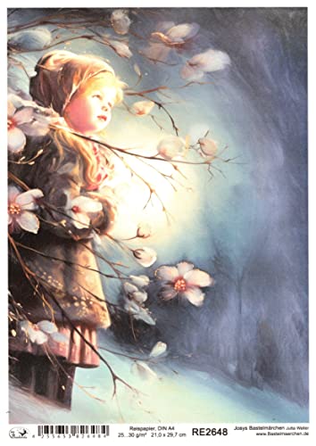 Josys Bastelmärchen Reispapier A4 Strohseide Decoupage Vintage Blumen Winter Kind RE2648 Josys Bastelmärchen Reispapier A4 Strohseide Decoupage Vintage Blumen Winter Kind RE2648 von Josys Bastelmärchen