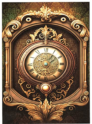 Josys Bastelmärchen Reispapier A4 Strohseide Decoupage Vintage Cyberpunk Uhr Patina RE1247 von Josys Bastelmärchen
