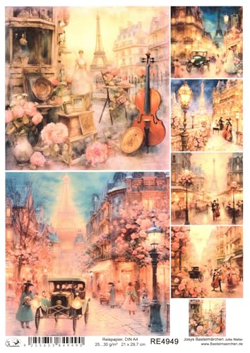 Josys Bastelmärchen Reispapier A4 Strohseide Decoupage Vintage Musik Paris Straßenmusik Rosen RE4949 Josys Bastelmärchen Reispapier A4 Strohseide Decoupage Vintage Musik Paris Straßenmusik Rosen RE4949 von Josys Bastelmärchen