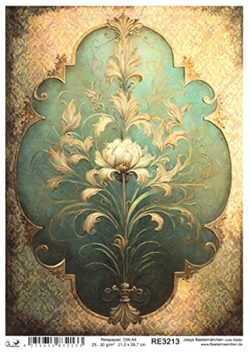 Josys Bastelmärchen Reispapier A4 Strohseide Decoupage Vintage Muster Damast Blumen RE3213 Josys Bastelmärchen Reispapier A4 Strohseide Decoupage Vintage Muster Damast Blumen RE3213 von Josys Bastelmärchen