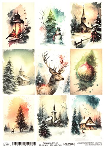 Josys Bastelmärchen Reispapier A4 Strohseide Decoupage Weihnachten Christmas kl. Bilder RE2948 Josys Bastelmärchen Reispapier A4 Strohseide Decoupage Weihnachten Christmas kl. Bilder RE2948 von Josys Bastelmärchen