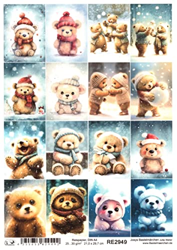 Josys Bastelmärchen Reispapier A4 Strohseide Decoupage Weihnachten Christmas kl. Bilder RE2949 Josys Bastelmärchen Reispapier A4 Strohseide Decoupage Weihnachten Christmas kl. Bilder RE2949 von Josys Bastelmärchen
