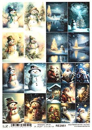 Josys Bastelmärchen Reispapier A4 Strohseide Decoupage Weihnachten Christmas kl. Bilder RE2951 Josys Bastelmärchen Reispapier A4 Strohseide Decoupage Weihnachten Christmas kl. Bilder RE2951 von Josys Bastelmärchen
