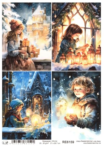 Josys Bastelmärchen Reispapier A4 Strohseide Decoupage Weihnachten Kind Kerze Licht leuchten RE6159 Josys Bastelmärchen Reispapier A4 Strohseide Decoupage Weihnachten Kind Kerze Licht leuchten RE6159 von Josys Bastelmärchen