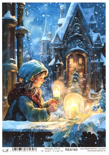 Josys Bastelmärchen Reispapier A4 Strohseide Decoupage Weihnachten Kind Kerze Licht leuchten RE6160 Josys Bastelmärchen Reispapier A4 Strohseide Decoupage Weihnachten Kind Kerze Licht leuchten RE6160 von Josys Bastelmärchen