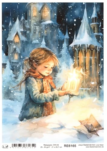 Josys Bastelmärchen Reispapier A4 Strohseide Decoupage Weihnachten Kind Kerze Licht leuchten RE6165 Josys Bastelmärchen Reispapier A4 Strohseide Decoupage Weihnachten Kind Kerze Licht leuchten RE6165 von Josys Bastelmärchen
