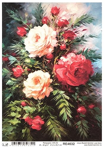 Josys Bastelmärchen Reispapier A4 Strohseide Decoupage Weihnachten Vintage Blumen RE4632 Josys Bastelmärchen Reispapier A4 Strohseide Decoupage Weihnachten Vintage Blumen RE4632 von Josys Bastelmärchen