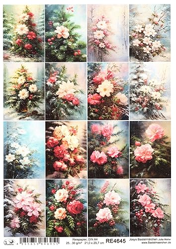 Josys Bastelmärchen Reispapier A4 Strohseide Decoupage Weihnachten Vintage Blumen RE4645 Josys Bastelmärchen Reispapier A4 Strohseide Decoupage Weihnachten Vintage Blumen RE4645 von Josys Bastelmärchen