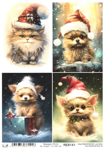 Josys Bastelmärchen Reispapier A4 Strohseide Decoupage Weihnachten süßer Gnom Katze Hund RE6141 Josys Bastelmärchen Reispapier A4 Strohseide Decoupage Weihnachten süßer Gnom Katze Hund RE6141 von Josys Bastelmärchen