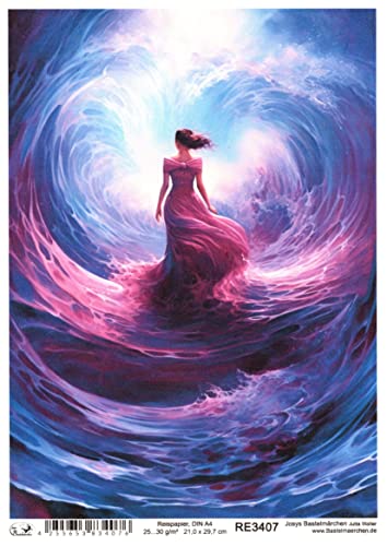 Josys Bastelmärchen Reispapier A4 Strohseide Fantasy Traum Bild, Frau im Waserwirbel violett RE3407 Josys Bastelmärchen Reispapier A4 Strohseide Fantasy Traum Bild, Frau im Waserwirbel violett RE3407 von Josys Bastelmärchen