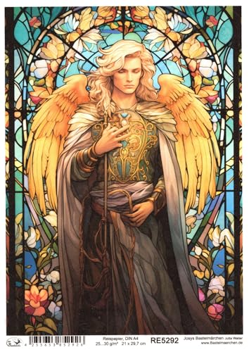 Josys Bastelmärchen Reispapier A4 Strohseide Glaskunst Fenster Tiffany Engel Fensterbild RE5292 Josys Bastelmärchen Reispapier A4 Strohseide Glaskunst Fenster Tiffany Engel Fensterbild RE5292 von Josys Bastelmärchen