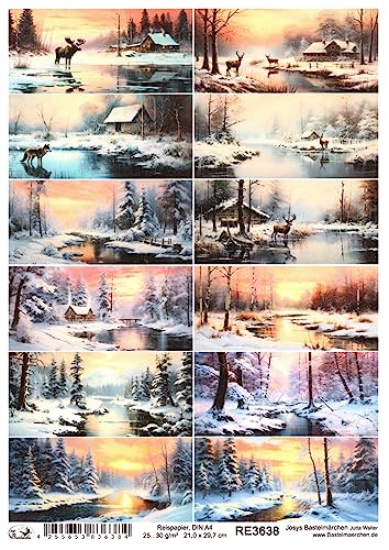 Josys Bastelmärchen Reispapier A4 Strohseide Weihnachten REH Hirsch Elch Wolf Winterland RE3638 Josys Bastelmärchen Reispapier A4 Strohseide Weihnachten REH Hirsch Elch Wolf Winterland RE3638 von Josys Bastelmärchen