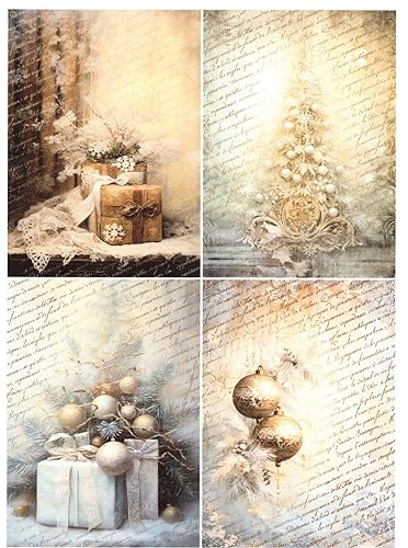 Josys Bastelmärchen Reispapier A4 Strohseide Weihnachten Vintage Baum Geschenke Text Brief RE4613 Josys Bastelmärchen Reispapier A4 Strohseide Weihnachten Vintage Baum Geschenke Text Brief RE4613 von Josys Bastelmärchen