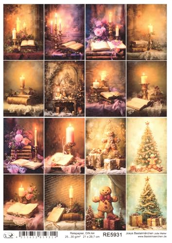 Josys Bastelmärchen Reispapier A4 Strohseide Weihnachten Vintage Kerze Buch Baum RE5931 Josys Bastelmärchen Reispapier A4 Strohseide Weihnachten Vintage Kerze Buch Baum RE5931 von Josys Bastelmärchen