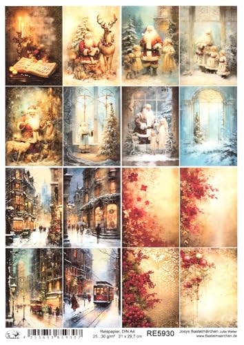 Josys Bastelmärchen Reispapier A4 Strohseide Weihnachten Vintage Weihnachtsmann Kinder Baum RE5930 Josys Bastelmärchen Reispapier A4 Strohseide Weihnachten Vintage Weihnachtsmann Kinder Baum RE5930 von Josys Bastelmärchen