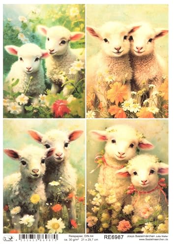Josys Bastelmärchen Reispapier DIN A4 Strohseide Decoupage Motiv Ostern Schaf Lamm Blumen RE6987 Josys Bastelmärchen Reispapier DIN A4 Strohseide Decoupage Motiv Ostern Schaf Lamm Blumen RE6987 von Josys Bastelmärchen