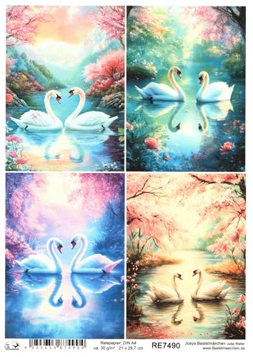 Josys Bastelmärchen Reispapier DIN A4 Strohseide Decoupage Schwanenpaar Schwan Schwäne Teich RE7490 Josys Bastelmärchen Reispapier DIN A4 Strohseide Decoupage Schwanenpaar Schwan Schwäne Teich RE7490 von Josys Bastelmärchen