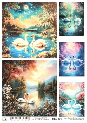 Josys Bastelmärchen Reispapier DIN A4 Strohseide Decoupage Schwanenpaar Schwan Schwäne Teich RE7492 Josys Bastelmärchen Reispapier DIN A4 Strohseide Decoupage Schwanenpaar Schwan Schwäne Teich RE7492 von Josys Bastelmärchen