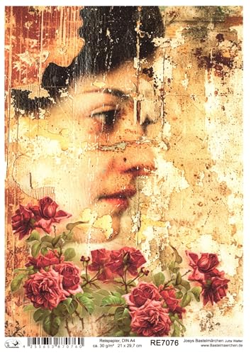 Josys Bastelmärchen Reispapier DIN A4 Strohseide Decoupage Vintage Shabby Blumen Rosen Frau RE7076 Josys Bastelmärchen Reispapier DIN A4 Strohseide Decoupage Vintage Shabby Blumen Rosen Frau RE7076 von Josys Bastelmärchen