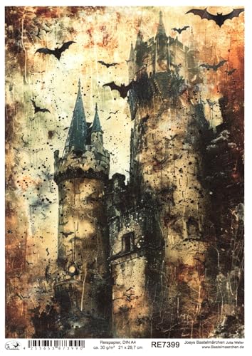 Josys Bastelmärchen Reispapier DIN A4 Strohseide Motiv mystisch Halloween Fledermäuse RE7399 Josys Bastelmärchen Reispapier DIN A4 Strohseide Motiv mystisch Halloween Fledermäuse RE7399 von Josys Bastelmärchen