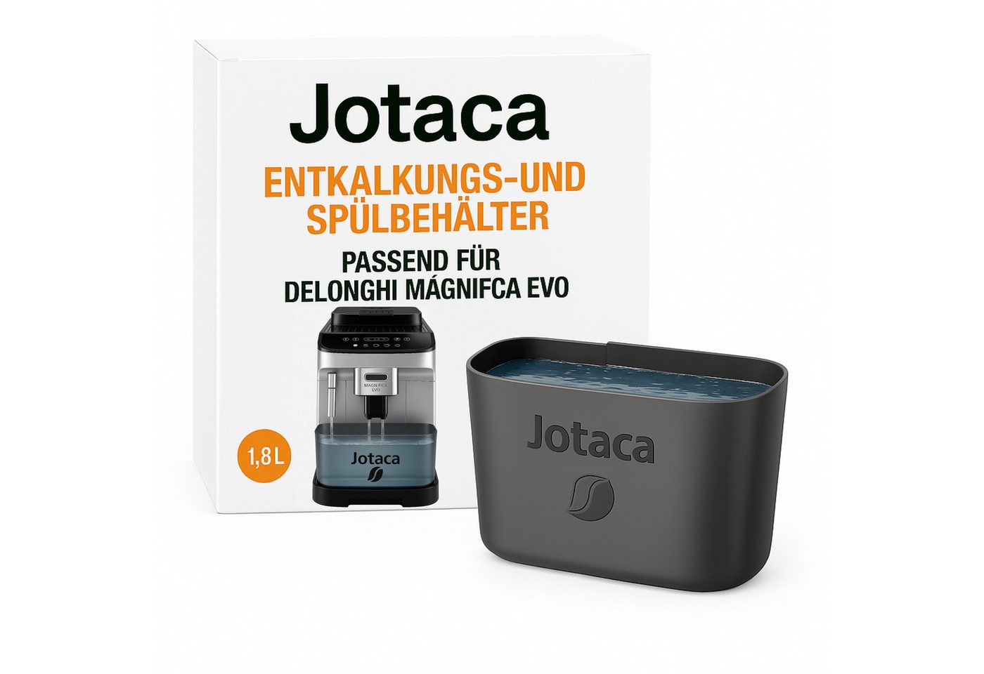 Jotaca Tropfschale Entkalkungs - Behälter, für Kaffeeautomat, Kaffeeevollautomat, Kaffeemaschine, Espressomaschine, (1-St., passend für Delonghi ECAM Magnifica EVO), für den optimierten Entkalker Vorgang von Jotaca