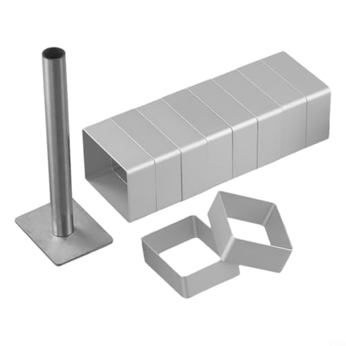 10-teiliges Ausstechformen-Set aus Edelstahl, rechteckig, mit Stempel, für Kuchen, Kekse und dekorative Desserts 10-teiliges Ausstechformen-Set aus Edelstahl, rechteckig, mit Stempel, für Kuchen, Kekse und dekorative Desserts von Jotekonoby