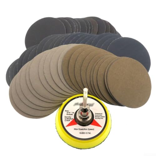 100 Stück 50 mm Nass- und Trockenschleifscheiben und Schleifpad zum Entfernen von Rost, Polieren und Vorbereitung auf Metall, Holz, Kunststoff für Luft- und Stanzschleifer von Jotekonoby