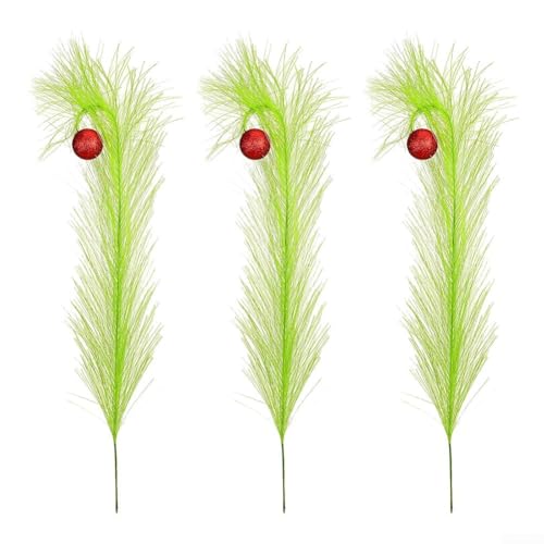138 Stück lockiger Stiel Weihnachtsbaumschmuck Kunstrasen Ornamente für Weihnachtskränze und Handwerk (3 Stück) von Jotekonoby