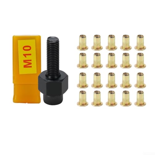 21-teiliges Hand-Nietmutter-Werkzeug-Set aus Karbonstahl, manuelles Nietkopf-Kit M6-M10, professionelles Hardware-Installationswerkzeug-Set für Tür, Fenster, Automobil-DIY-Projekte (F) von Jotekonoby
