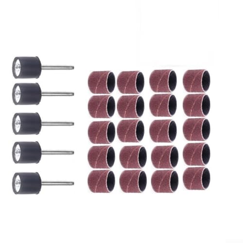 25-teiliges Schleiftrommel-Set für Rotationsschleifen, Schleifköpfe 40320 zum Polieren von Modellen, Holz und Metallskulpturen (Körnung 40) von Jotekonoby