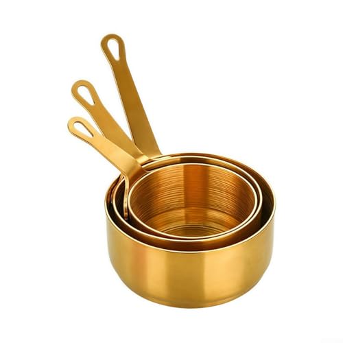 3er Set Edelstahl Dipschalen Ergonomische Griffe, Praktisch zum Servieren von Saucen, Platzsparend und Pflegeleicht (Gold) von Jotekonoby