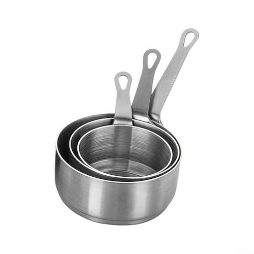 3er Set Edelstahl Dipschalen Ergonomische Griffe, Praktisch zum Servieren von Saucen, Platzsparend und Pflegeleicht (Silber) von Jotekonoby