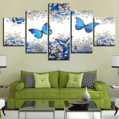 5-teiliges Wandkunst-Kollektion, modernes abstraktes Schmetterlings-Gemälde zur Verbesserung der Wohnästhetik (S) von Jotekonoby