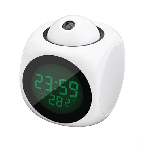 All-in-One-Projektionsuhr mit Temperatur-, Alarm- und Nachtlicht-Funktionen (weiß) von Jotekonoby