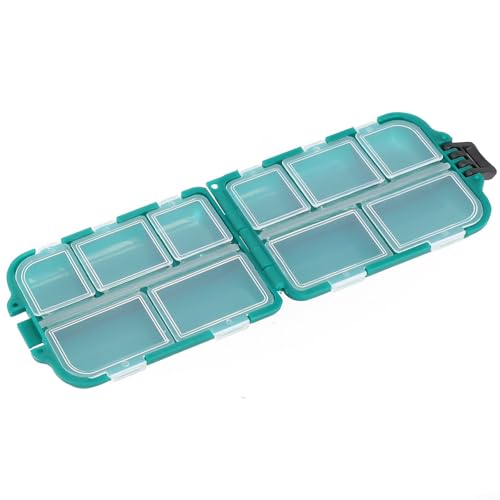 Angelausrüstungsbox mit 10 Fächern, wasserdichter Köderaufbewahrungskoffer, tragbarer Haken-Organizer, leichter Werkzeugbehälter für Angler, Outdoor-Ausrüstung (grün) von Jotekonoby