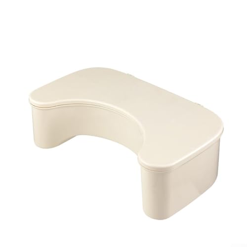 Badezimmer-Toilettenhocker für natürliche Haltung, Aufbewahrungslösung für Ihre wichtigen Dinge (Beige) von Jotekonoby