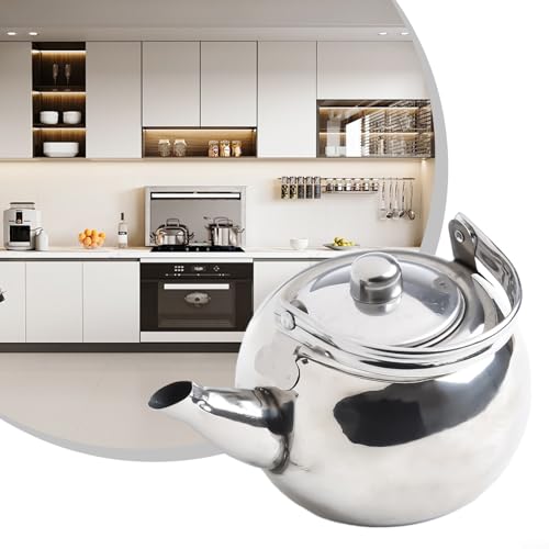 Edelstahl-Camping-Wasserkocher mit hitzebeständigem Griff und eingebautem Filter, entworfen für die Zubereitung von Kaffee und Tee im Freien (14 cm) von Jotekonoby