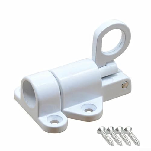 Federbelastete Türriegel-Hardware, Sicherheitsriegel, Aluminium, automatischer Schließmechanismus, mit Schrauben, für Innentüren, Flügelfenster (weiß) von Jotekonoby