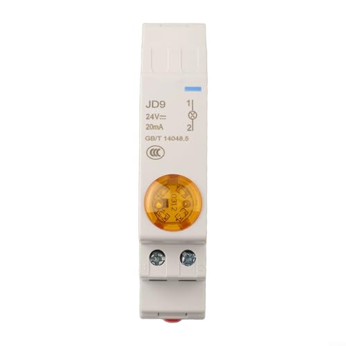 JD9 Din Rail Mount Signal Lamp AC DC 24V Power Indicator for Pilot Light Applications with IP20 Protection Grade, Long Service Life of 30.000h and Stable Torque Installation (Yellow) von Jotekonoby