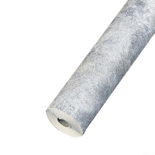 Jotekonoby 0,53 x 9,5 m Tapete im Industrie-Stil, einfarbig, Retro, Kieselalgen-Imitat, Schlamm (grau) von Jotekonoby