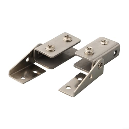 Jotekonoby 2 Stück nicht perforierte Glastürscharniere für 5–8 mm Paneele, Edelstahl kaltgewalzte Stahlschrankbeschläge, verstellbare Schrauben für Vitrinen, Vitrinen (Silber) von Jotekonoby