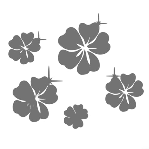 Jotekonoby Acryl-Wandaufkleber, 3D-Spiegelkunst, Blumendesign, entfernbarer Wandaufkleber, klare Heimdekoration für Wohnzimmer, Schlafzimmer (Silber) von Jotekonoby