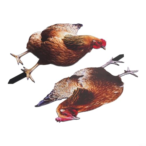 Jotekonoby Chicken Yard Art Garten Henne Dekoration Ornament Schild Acryl Hahn Tier (A+B) von Jotekonoby