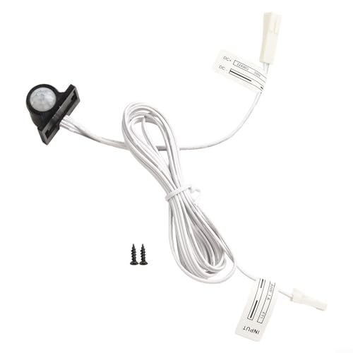 Jotekonoby DC 12 V PIR-Bewegungsmelderschalter für LED-Lichtstreifen, automatischer Infrarot-Bewegungsmelder, Schranksteuerung, 2 A max. Ausgang (schwarz) von Jotekonoby