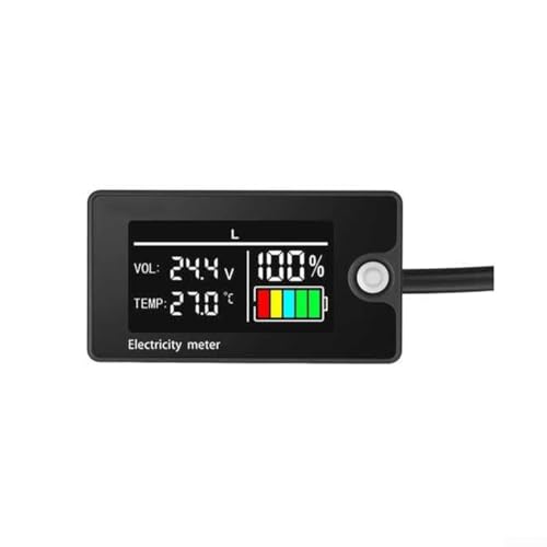 Jotekonoby DC8-100V LCD Digitale Batteriekapazitätsanzeige Power-Indikator mit automatischer Kalibrierung SOC-Kurve Import Spannungsalarm Multi-Typ-Batterie-Erkennung (A) von Jotekonoby