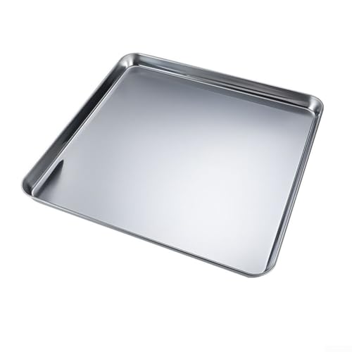 Jotekonoby Edelstahl-Keks-Backblech-Set, professionelle Metall-Backbleche, Pfanne, Küchenutensilien, großes Tablett für Gebäck, Brot, antihaftbeschichtet (35 x 35 x 2,5 cm) von Jotekonoby