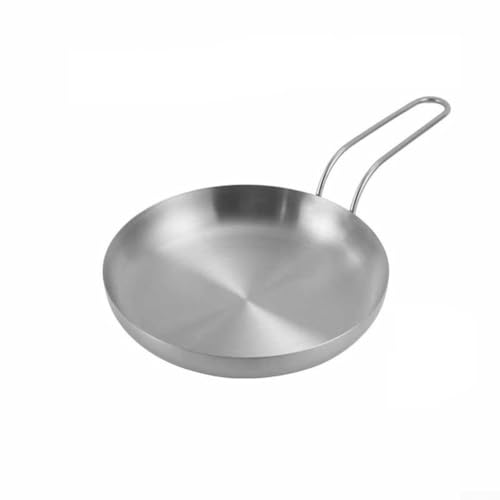 Jotekonoby Edelstahlgriffplatte für Steak-Desserts-Servierungen, kommerzielle Haushalts-runde Auflaufform 18 cm und 20 cm, rostbeständig (A) von Jotekonoby