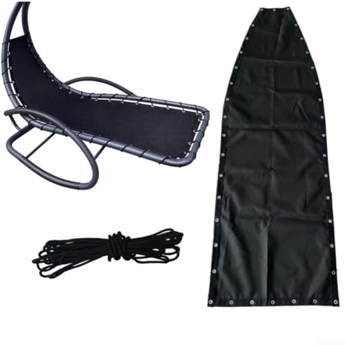 Jotekonoby Ersatz-Sitztuch für den Außenbereich, Ersatztuch, Hängeschaukelstuhl, Ersatztuch mit Installationsset, schwarz, 64 x 197 x 23 cm (1 Stück ohne Taschen) von Jotekonoby