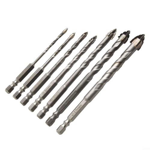 Jotekonoby Exzenterbohrer-Set, 5-teilig, Sechskantschaft, Mauerwerk-Bits mit Hartmetallspitzen für Beton, Glas, Ziegel, Fliesen, Marmor, Granit, verschiedene Materialien, 4 mm-12 mm Jotekonoby Exzenterbohrer-Set, 5-teilig, Sechskantschaft, Mauerwerk-Bits mit Hartmetallspitzen für Beton, Glas, Ziegel, Fliesen, Marmor, Granit, verschiedene Materialien, 4 mm-12 mm von Jotekonoby